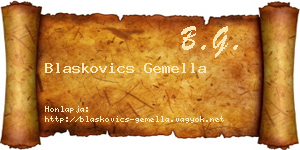 Blaskovics Gemella névjegykártya